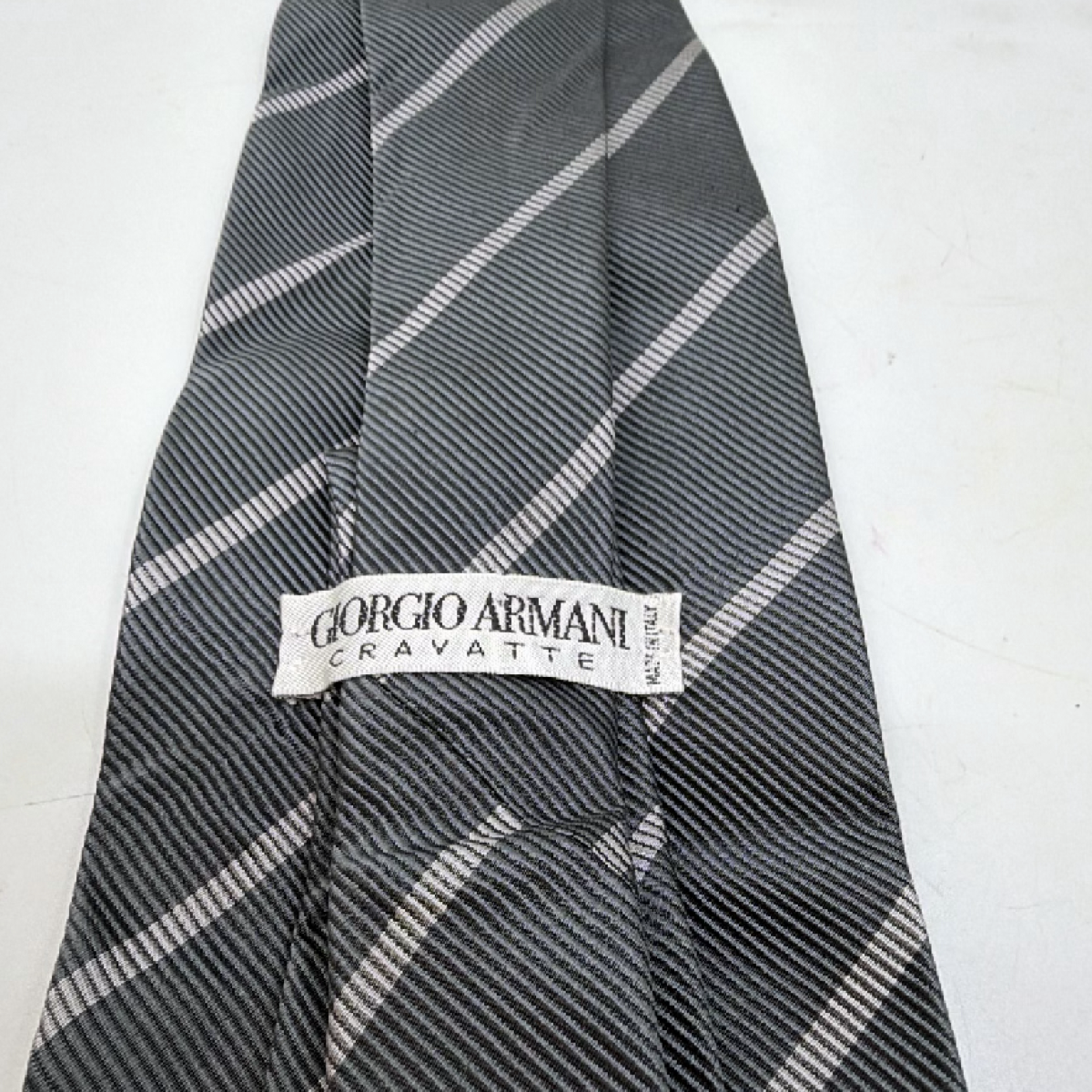 Giorgio Armani Striped Grey Silk Tie
