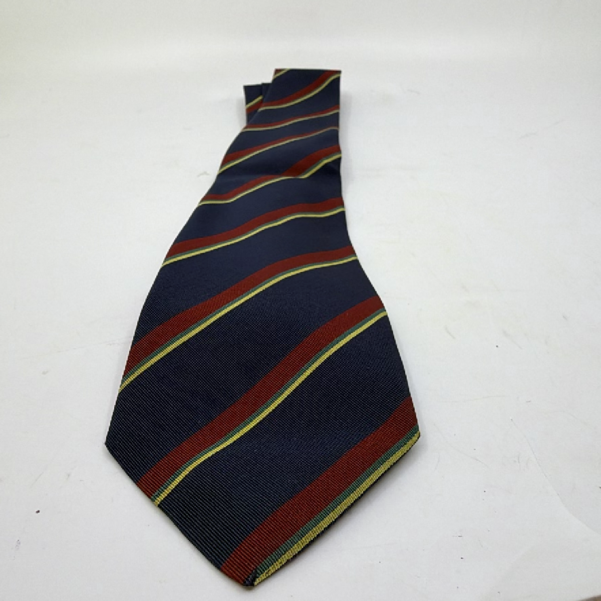 Austin Reed Striped Blue Irish Poplin Silk Wool Necktie