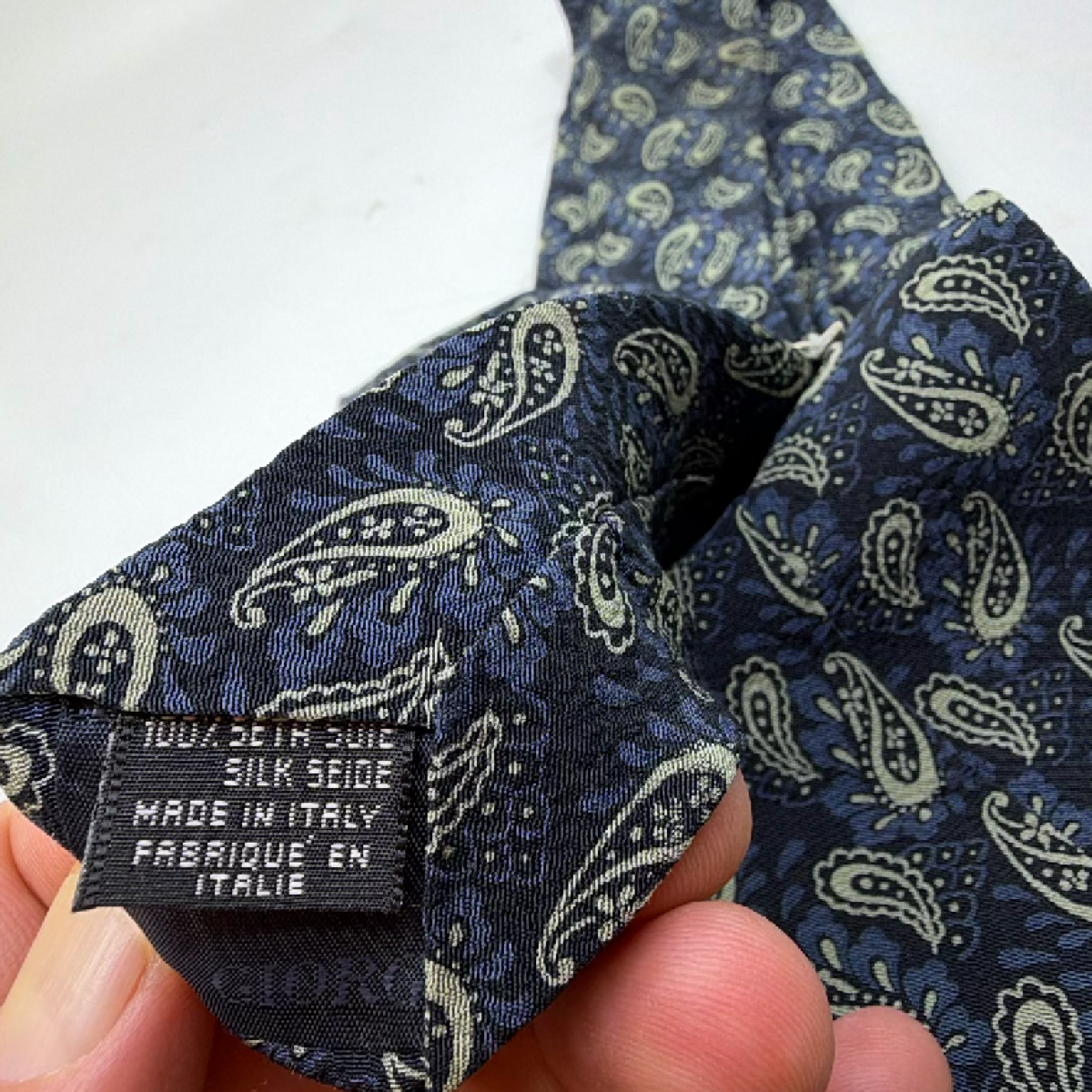 Giorgio Armani Paisley Blue Silk Tie