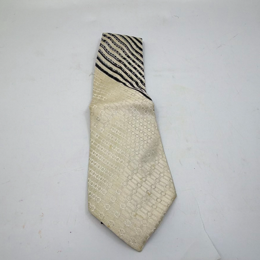 Pépin Cabin Beige Silk Striped Geometric Tie