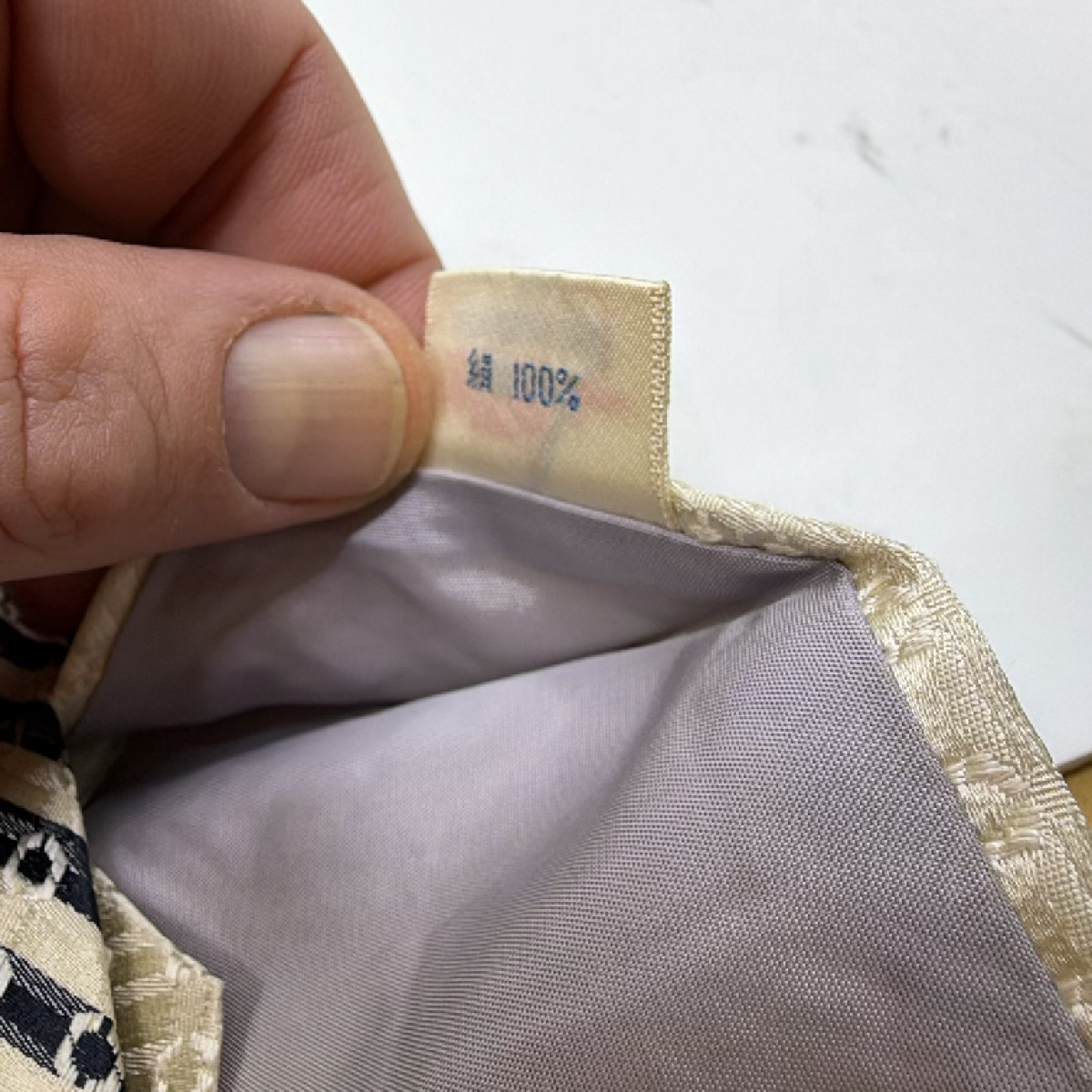 Pépin Cabin Beige Silk Striped Geometric Tie