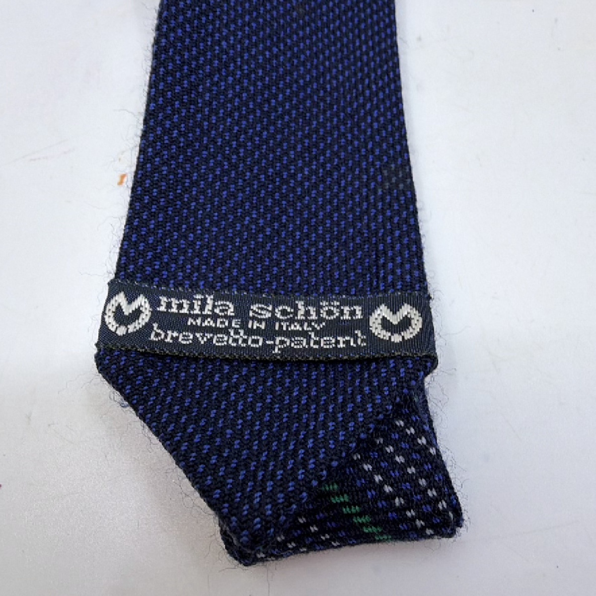 Mila Schön Blue Woven Silk Blend Necktie