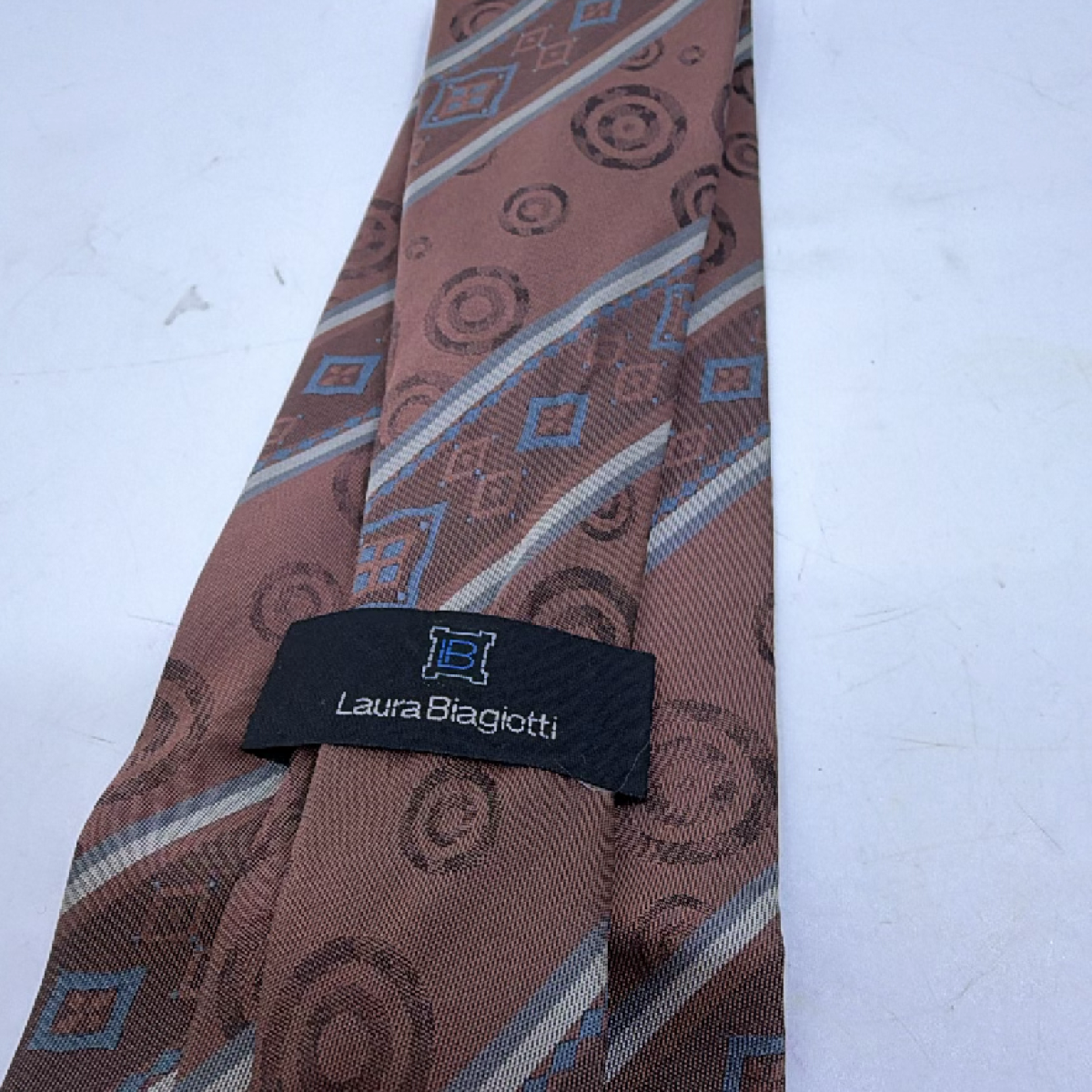 Laura Biagiotti Patterned Brown Silk Tie