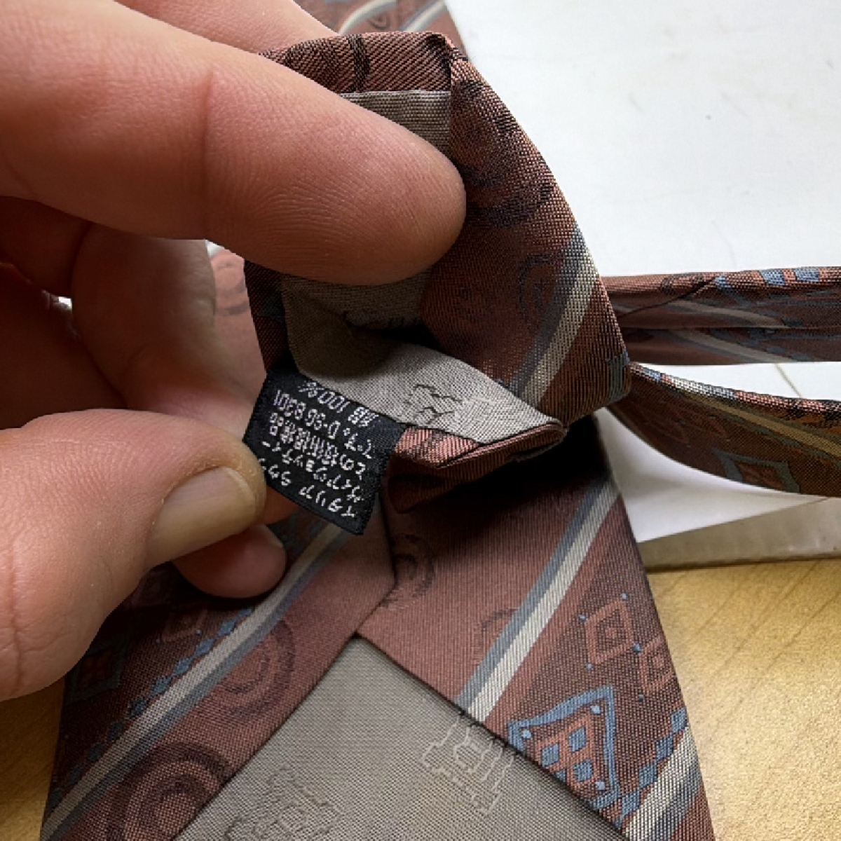 Laura Biagiotti Patterned Brown Silk Tie