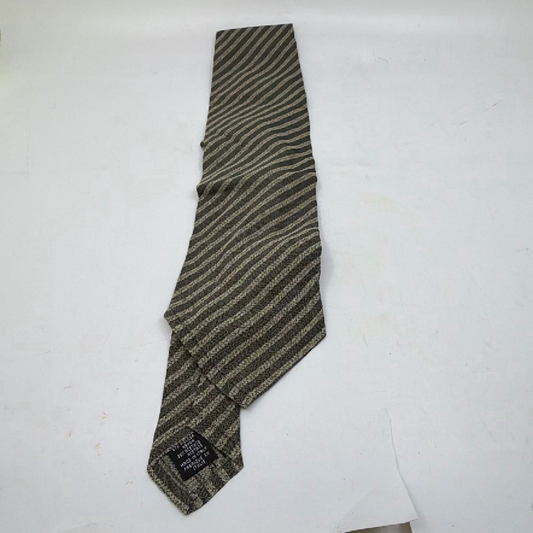 Emporio Armani Striped Brown Rayon Acetate Blend Tie