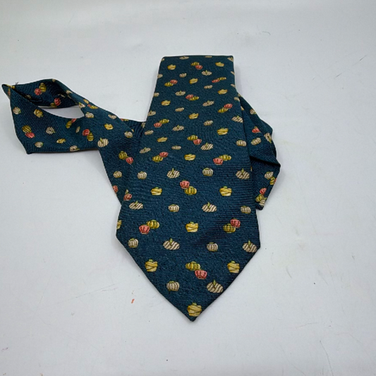 Bvlgari Lantern Pattern Blue Silk Tie