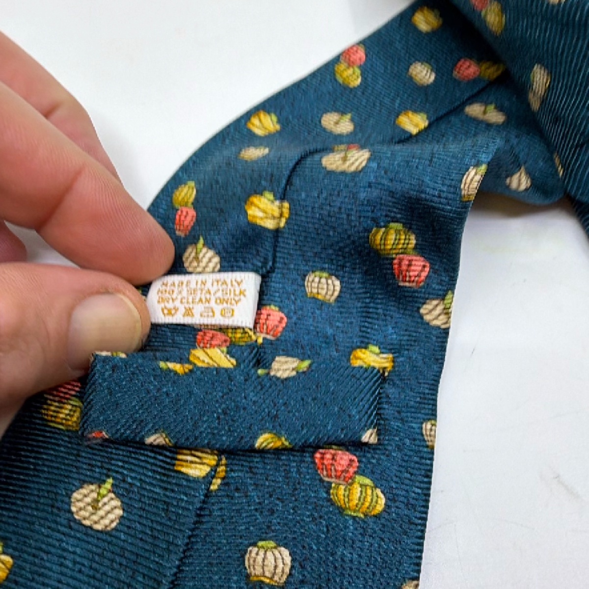 Bvlgari Lantern Pattern Blue Silk Tie