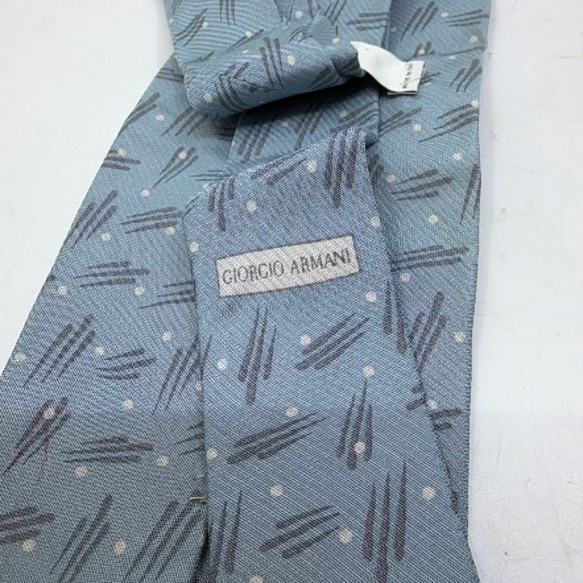 Armani Collezioni Blue Silk Abstract Pattern Tie