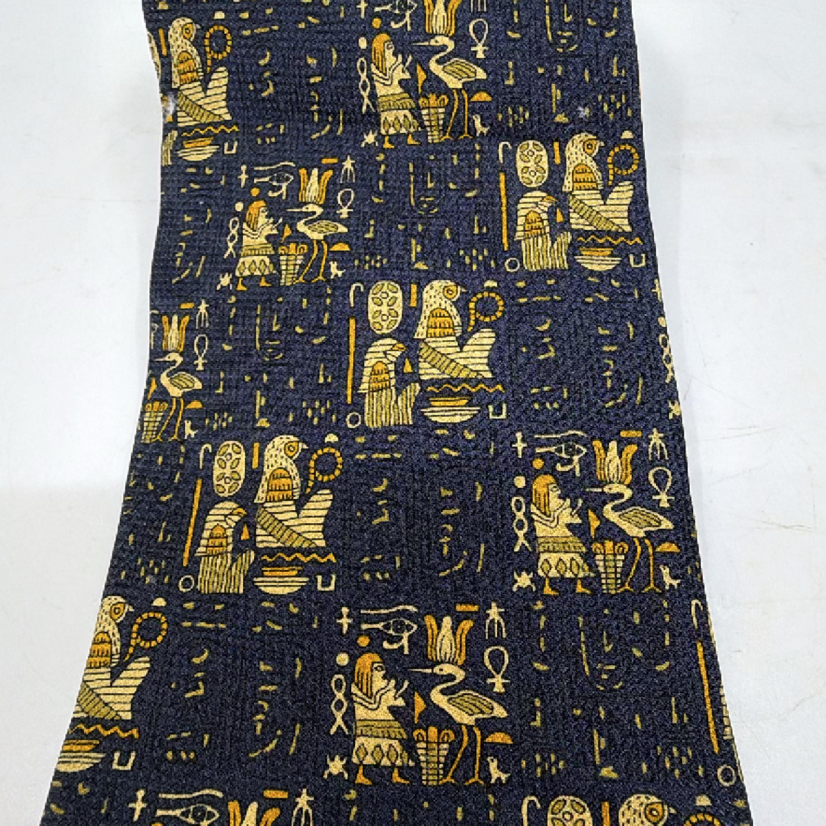 Jean Paul Giraud Egyptian Hieroglyphics Blue Silk Necktie