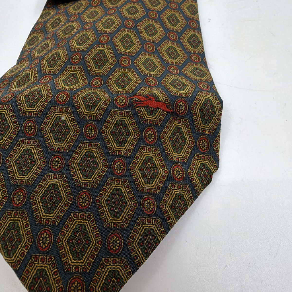 Hermès Pegasus Motif Blue Silk Necktie