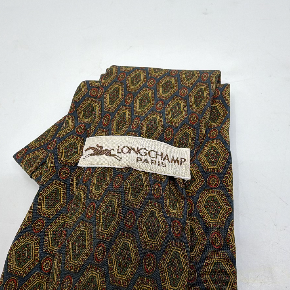 Hermès Pegasus Motif Blue Silk Necktie