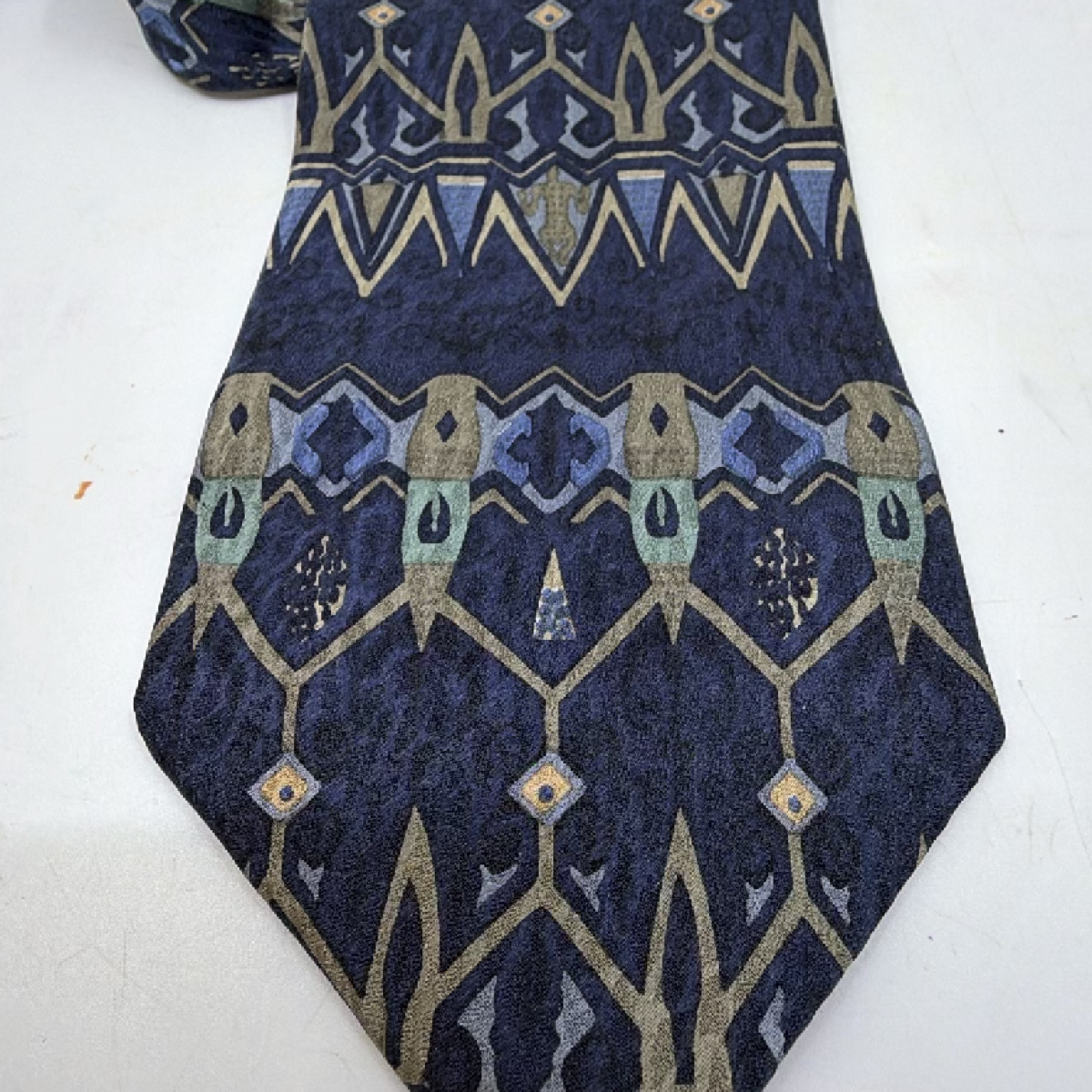 Varese Abstract Geometric Blue Silk Tie
