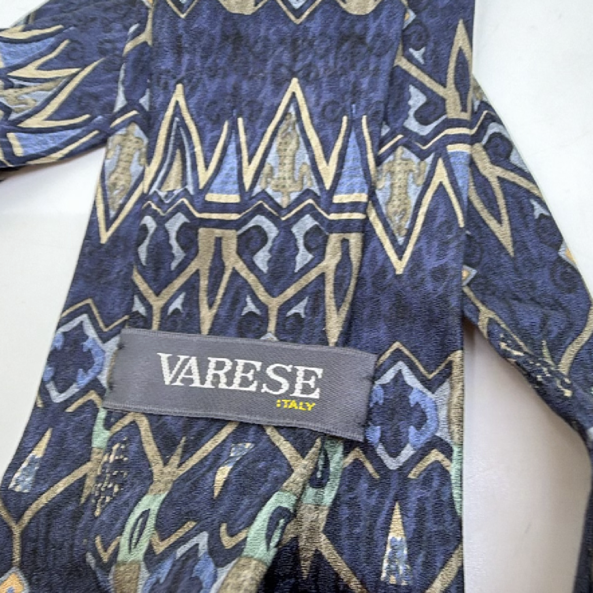 Varese Abstract Geometric Blue Silk Tie