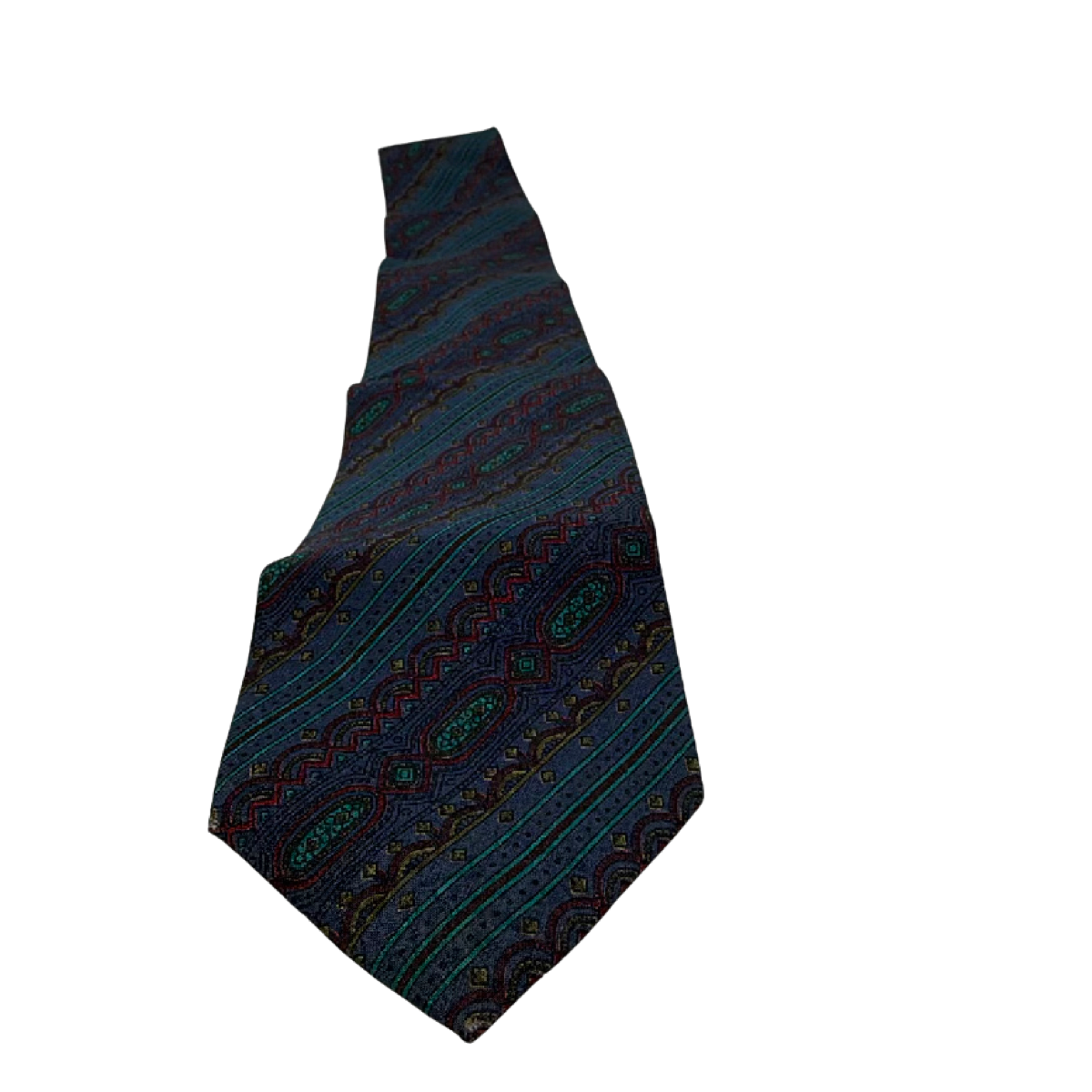 Pierre Cardin Paisley Geometric Blue Cotton Necktie