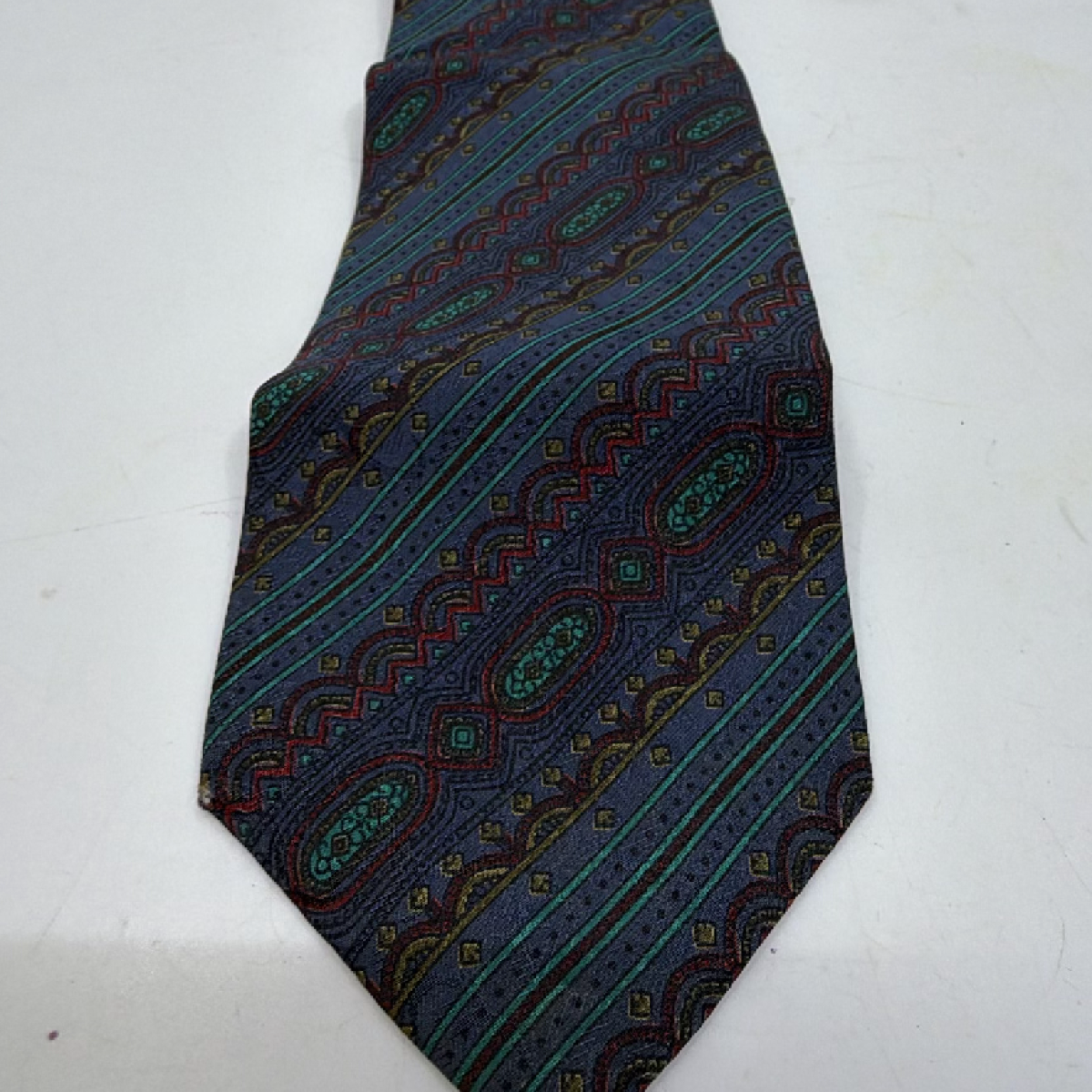 Pierre Cardin Paisley Geometric Blue Cotton Necktie