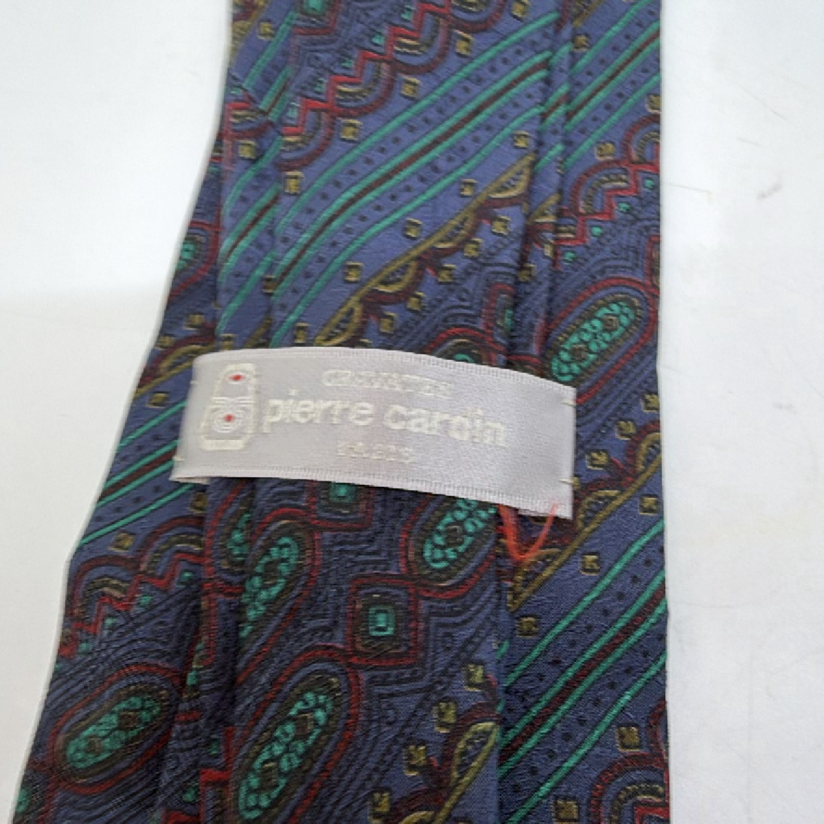 Pierre Cardin Paisley Geometric Blue Cotton Necktie