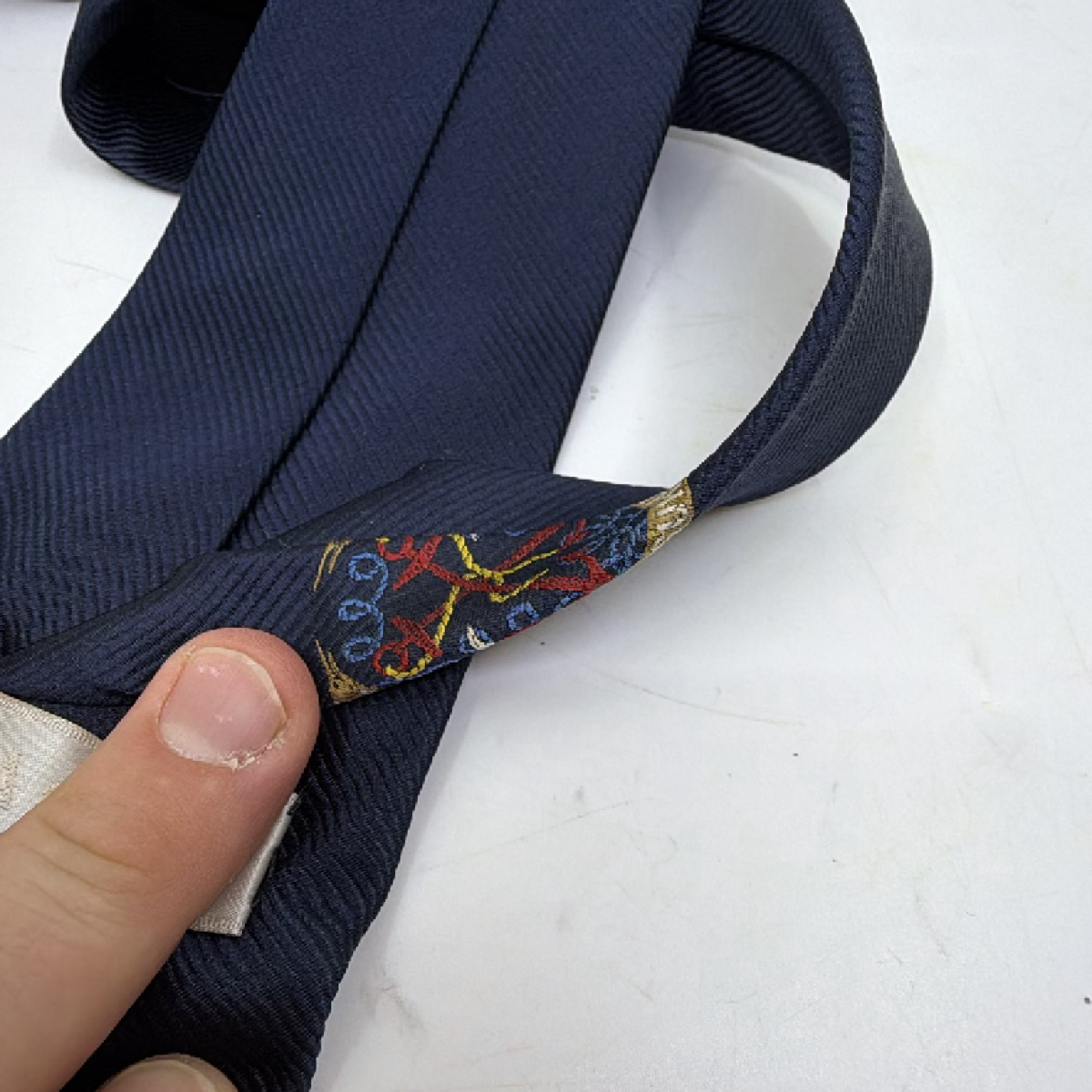 Asuka Cruise Embroidered Blue Silk Blend Tie