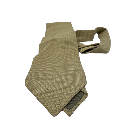 Giorgio Armani Textured Weave Beige Silk Blend Necktie