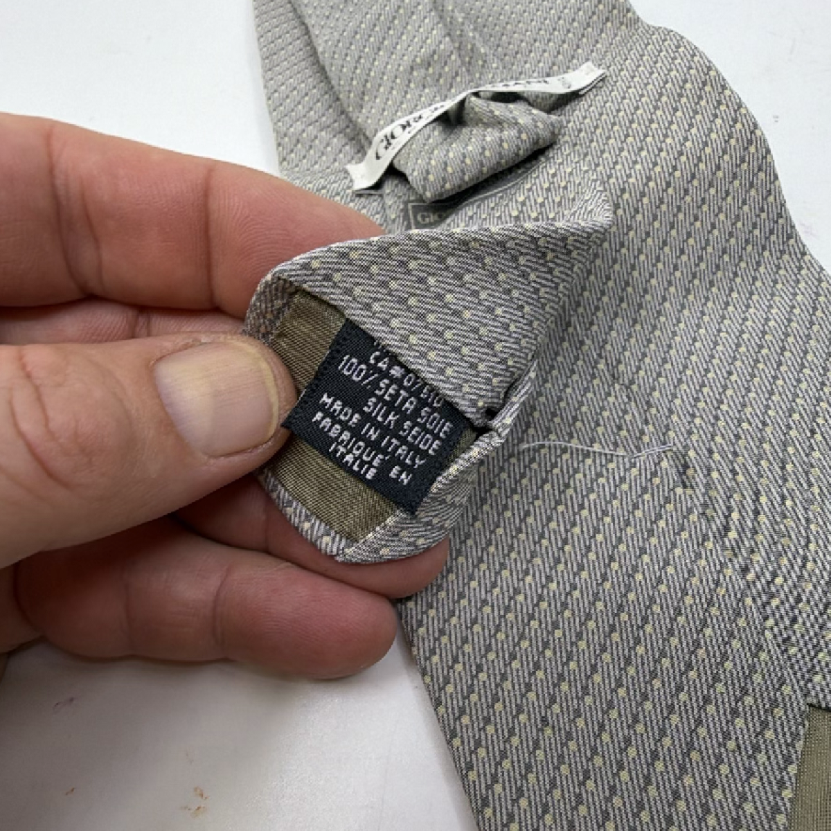 Giorgio Armani Patterned Grey Silk Tie