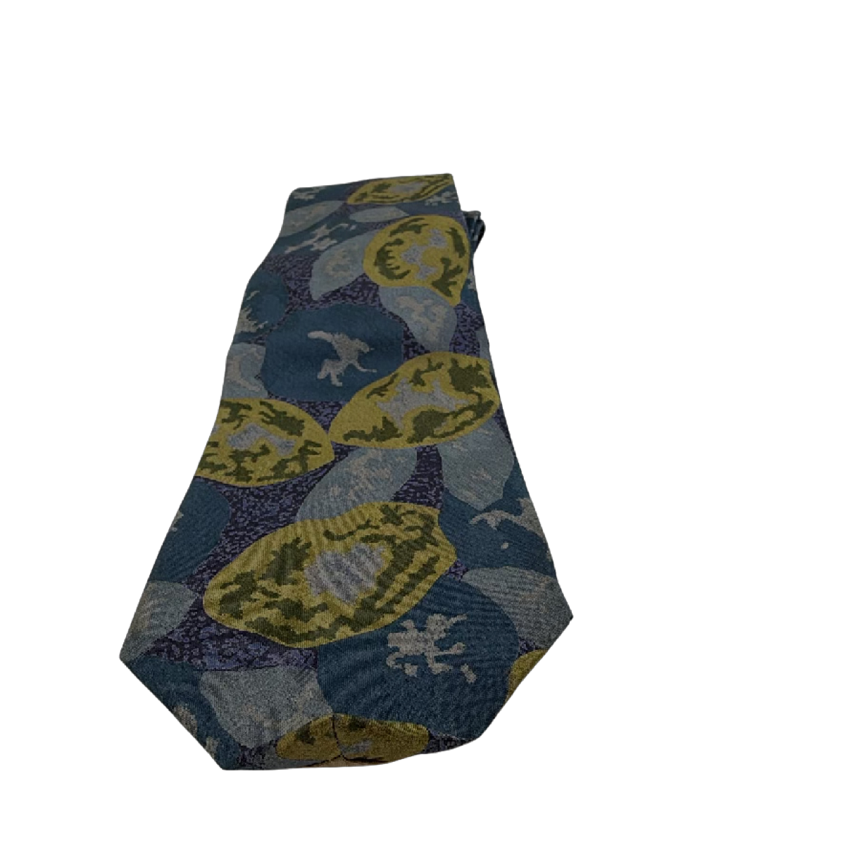 Pierre Balmain Abstract Pattern Blue Silk Tie