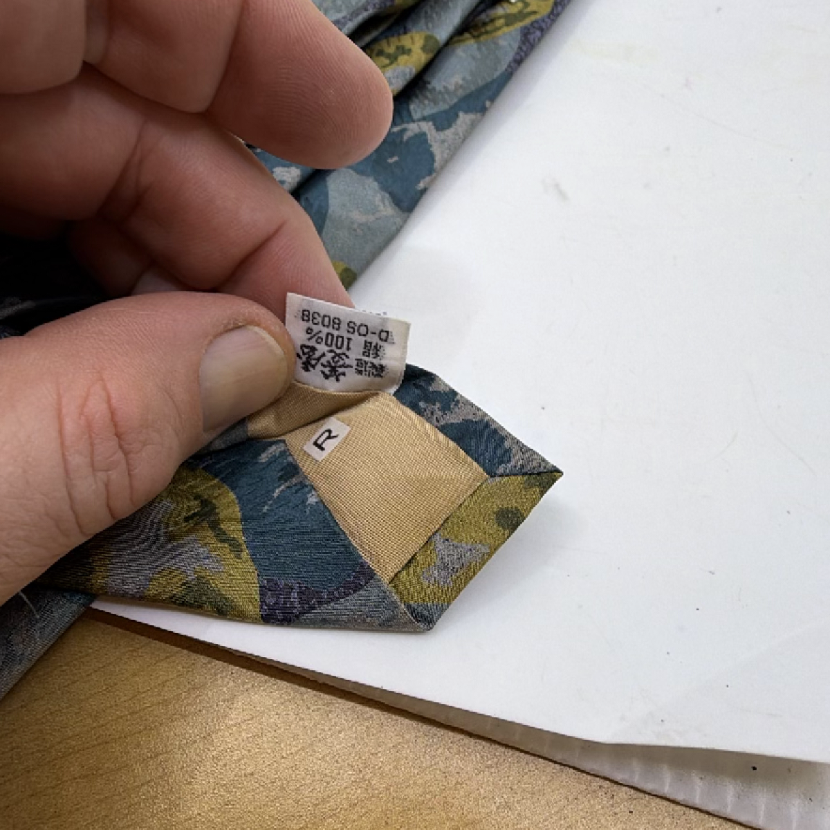 Pierre Balmain Abstract Pattern Blue Silk Tie