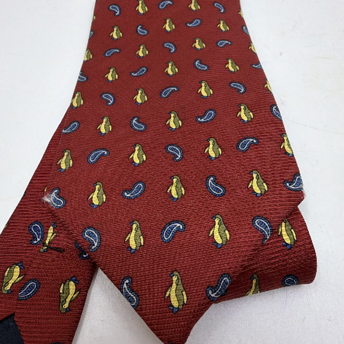 Klein Penguin Paisley Red Silk Necktie