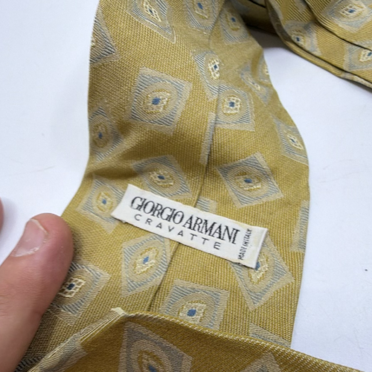 Giorgio Armani Yellow Silk Necktie