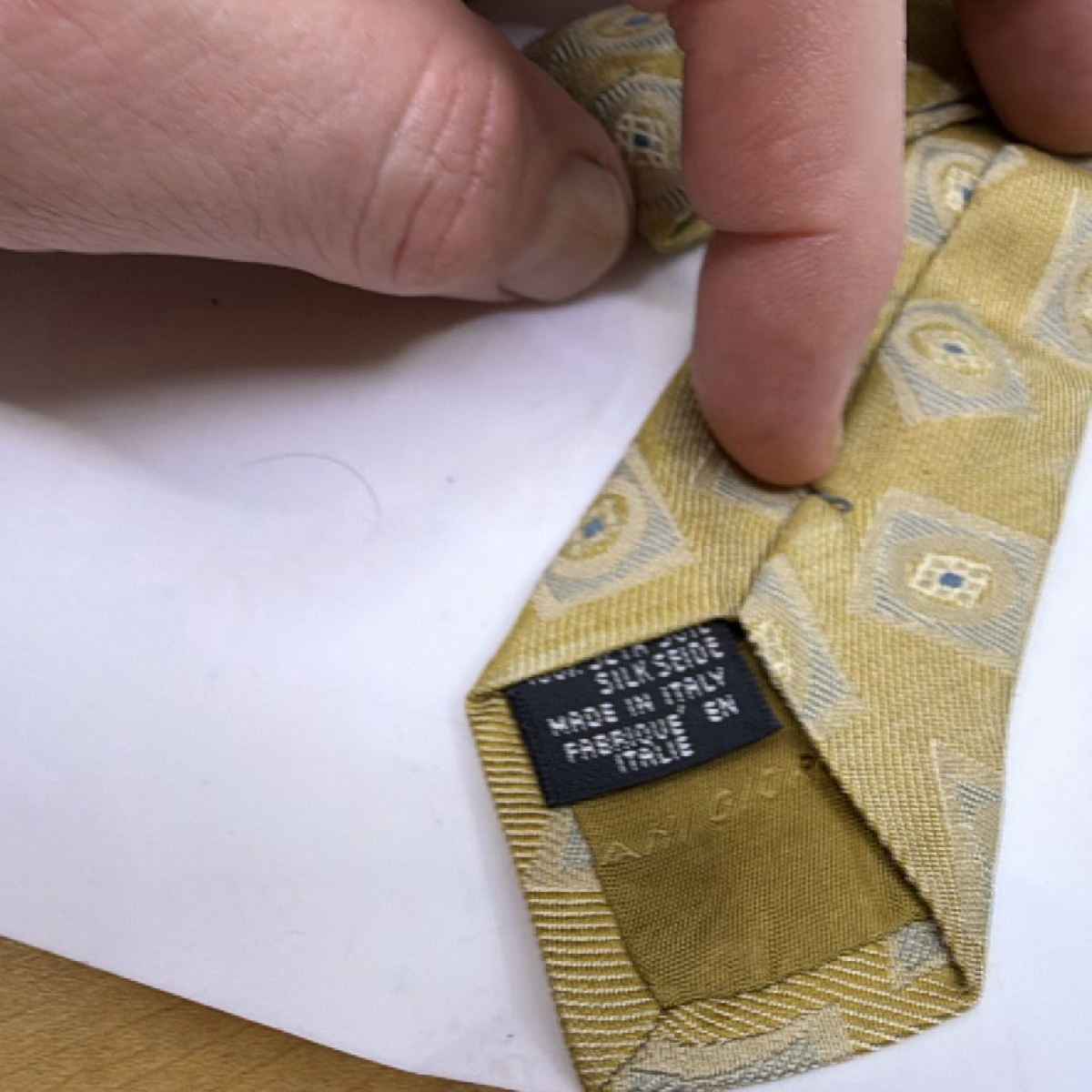 Giorgio Armani Yellow Silk Necktie