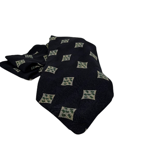 Giorgio Armani Patterned Black Silk Blend Necktie
