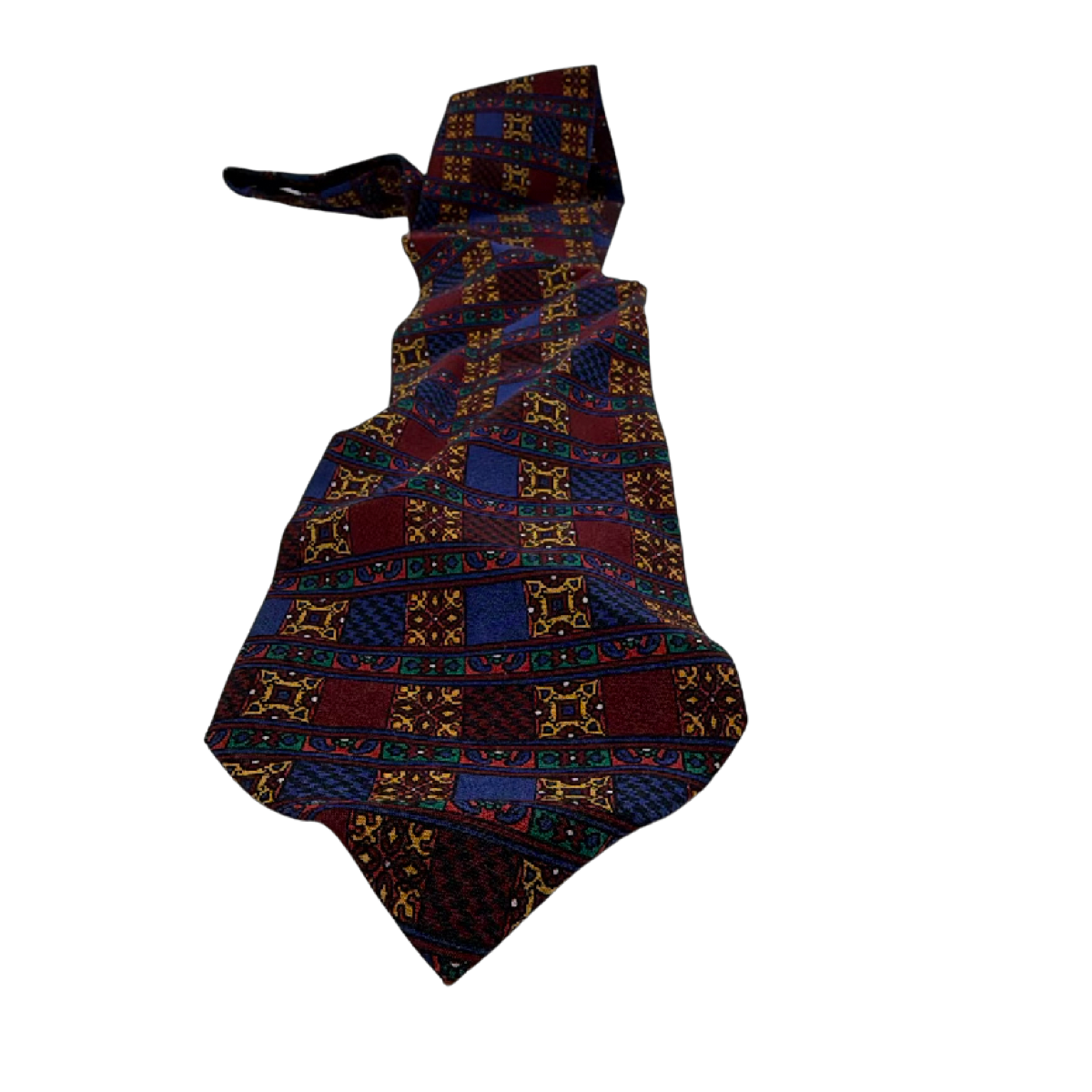 Pace Geometric Pattern Blue Silk Necktie