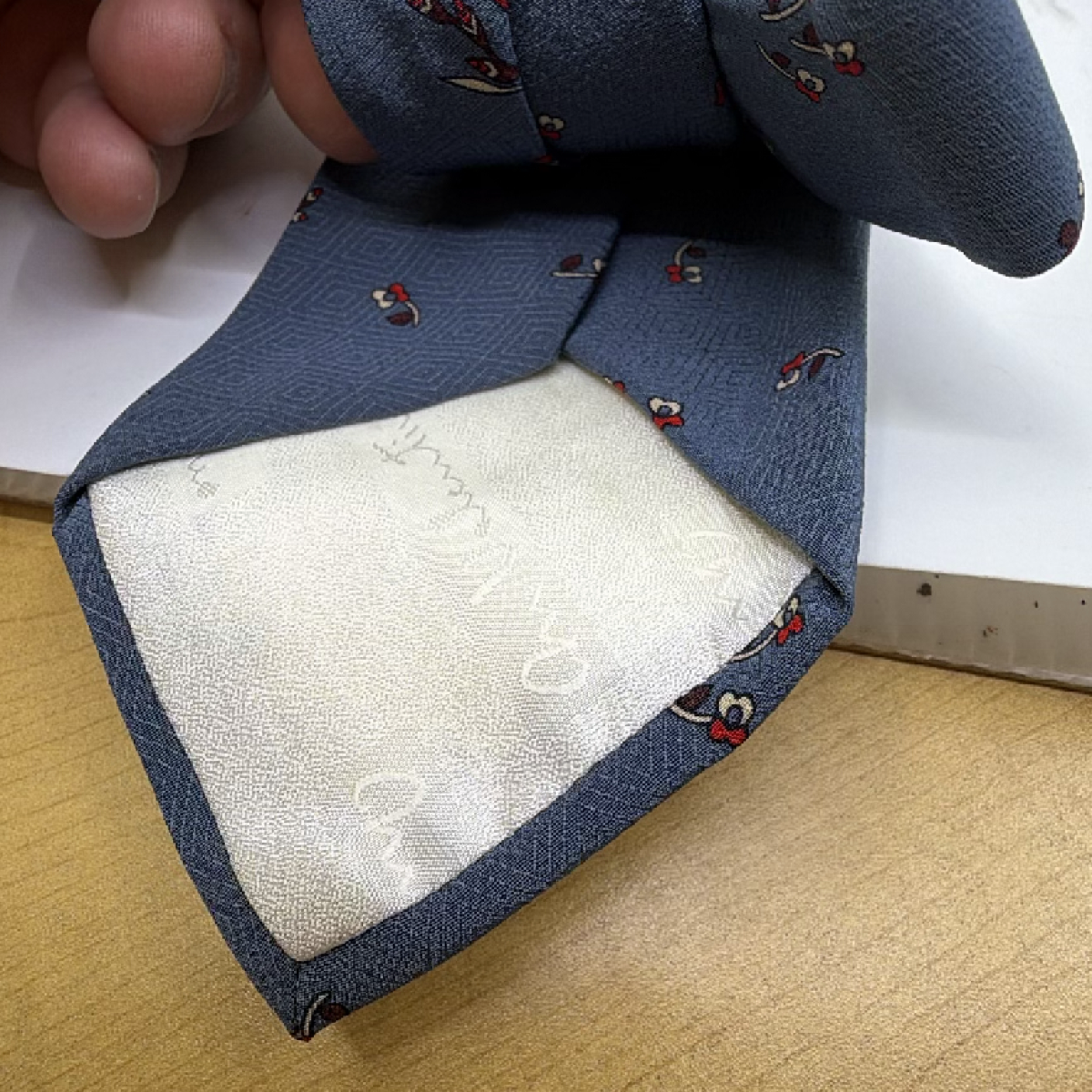 Mario Valentino Patterned Floral Blue Silk Tie