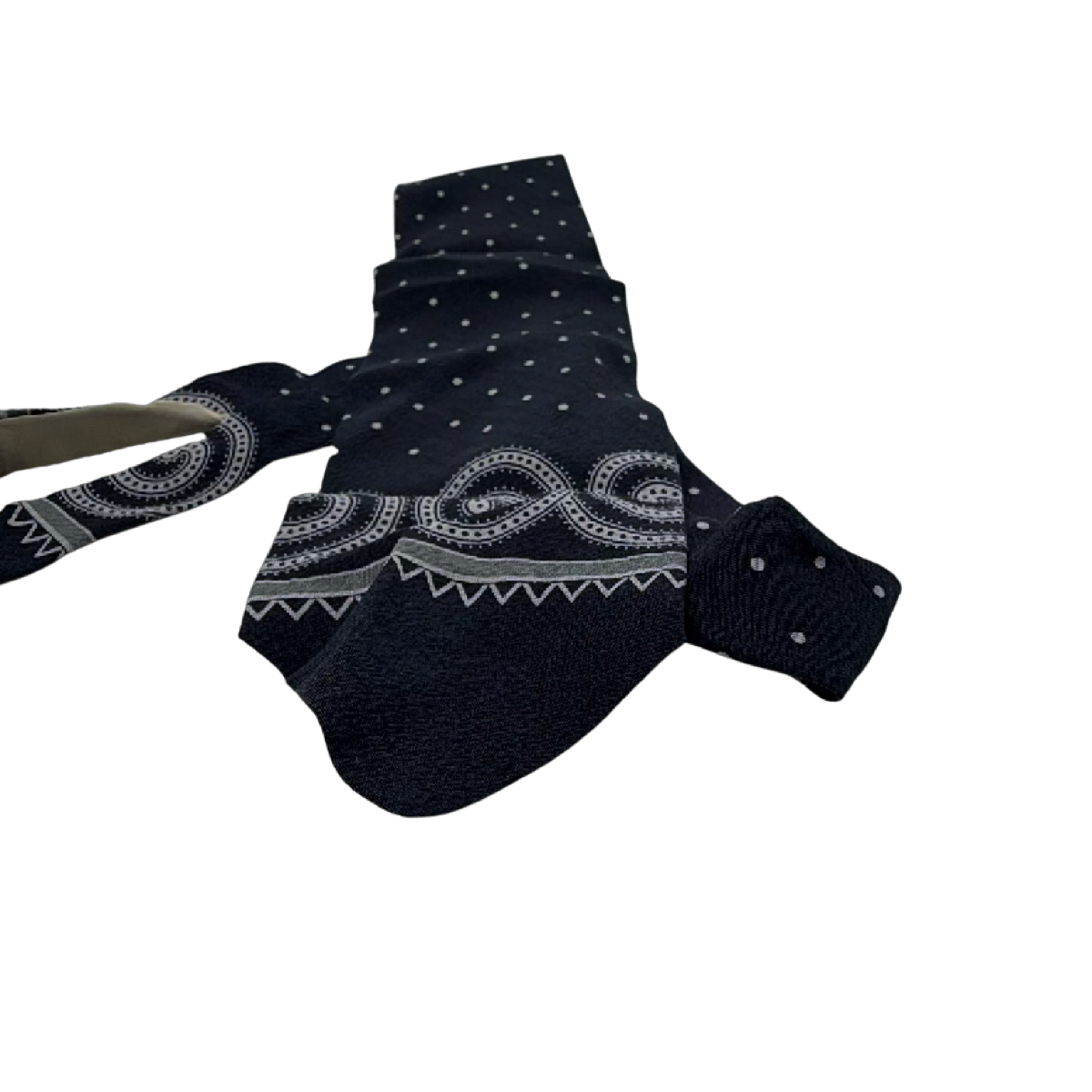 Giorgio Armani Polka Dot Paisley Blue Silk Tie