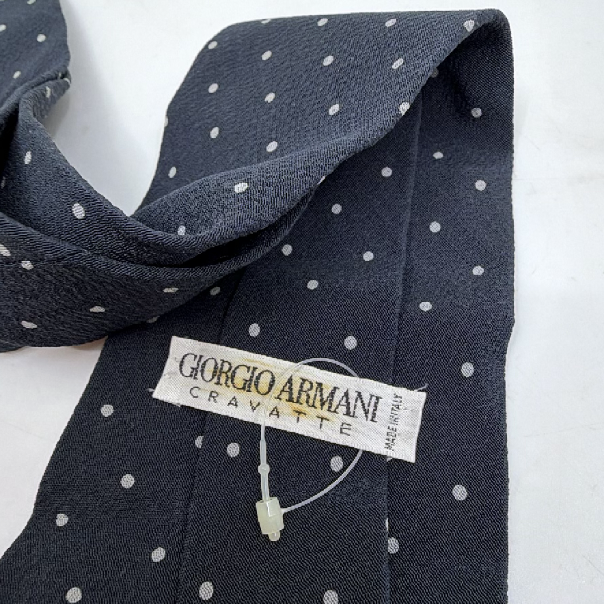 Giorgio Armani Polka Dot Paisley Blue Silk Tie