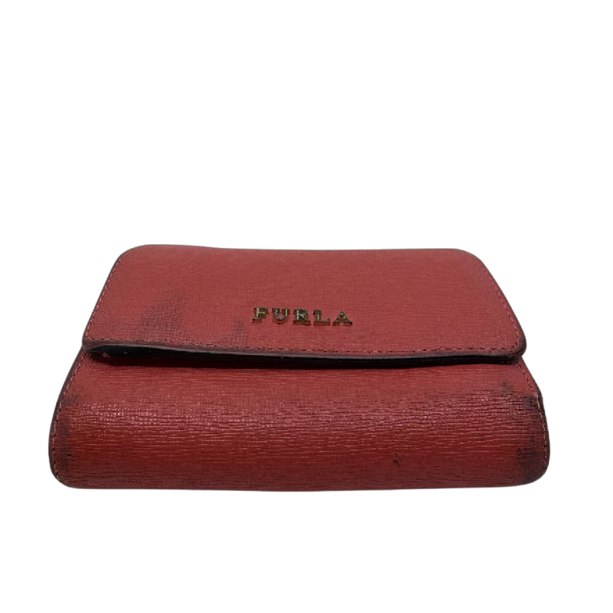 Furla Red Textured Leather Wallet