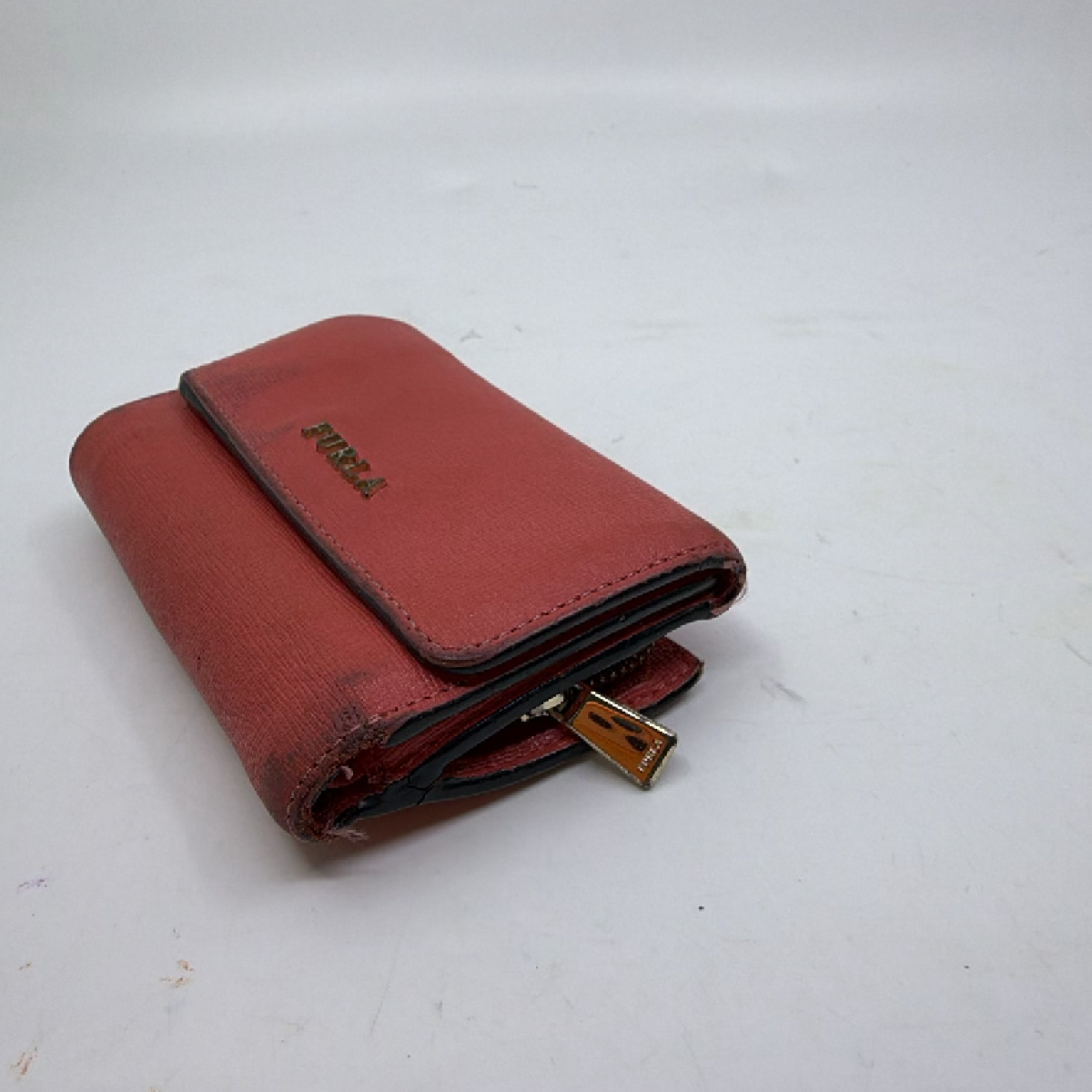 Furla Red Textured Leather Wallet
