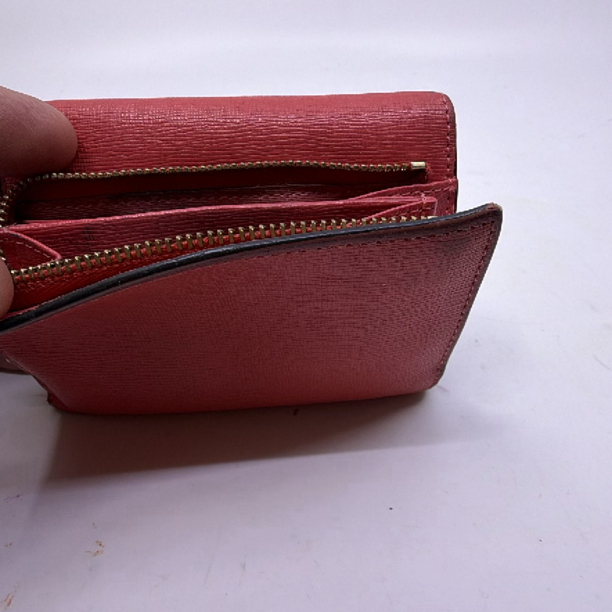Furla Red Textured Leather Wallet