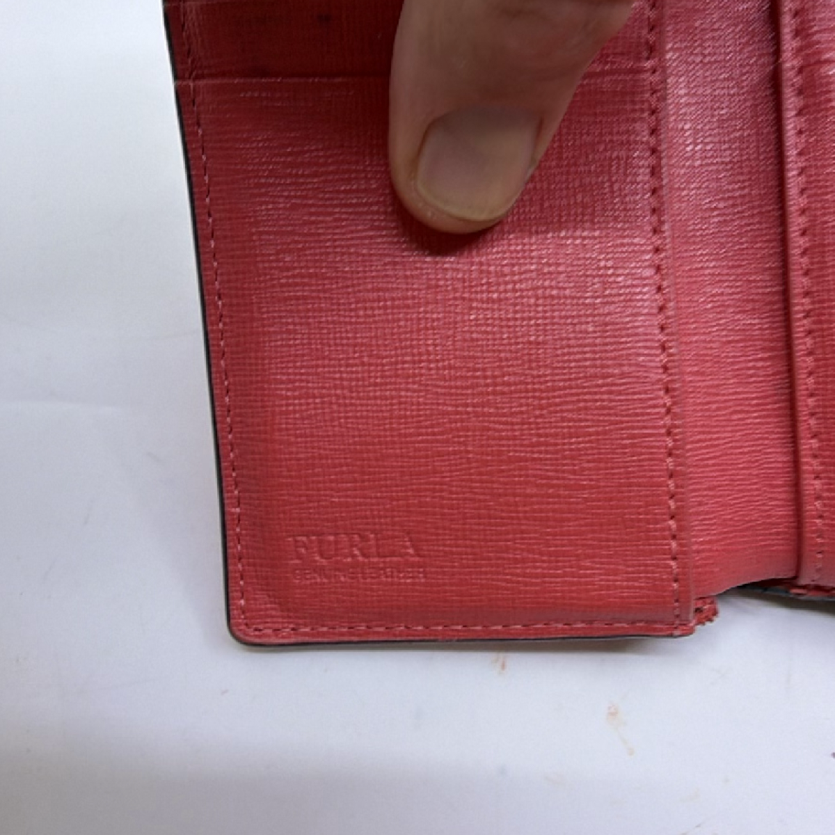 Furla Red Textured Leather Wallet