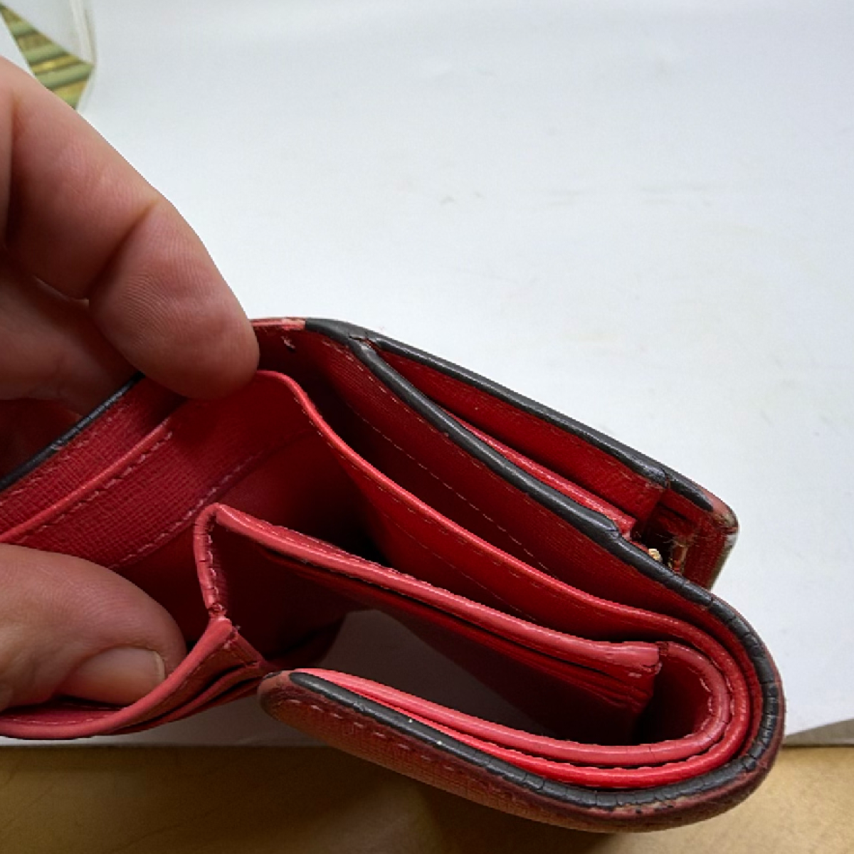 Furla Red Textured Leather Wallet