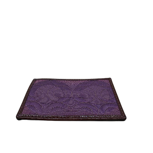 Coach Purple Jacquard Leather Card Case