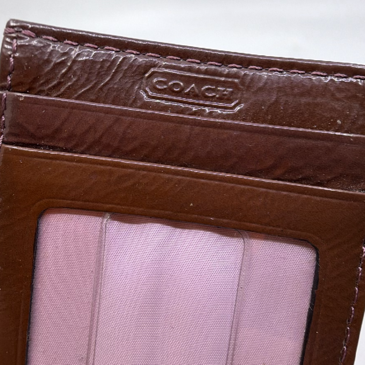 Coach Purple Jacquard Leather Card Case