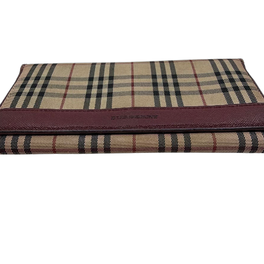 Burberry Continental Wallet Beige Nova Check Canvas & Leather Wallet