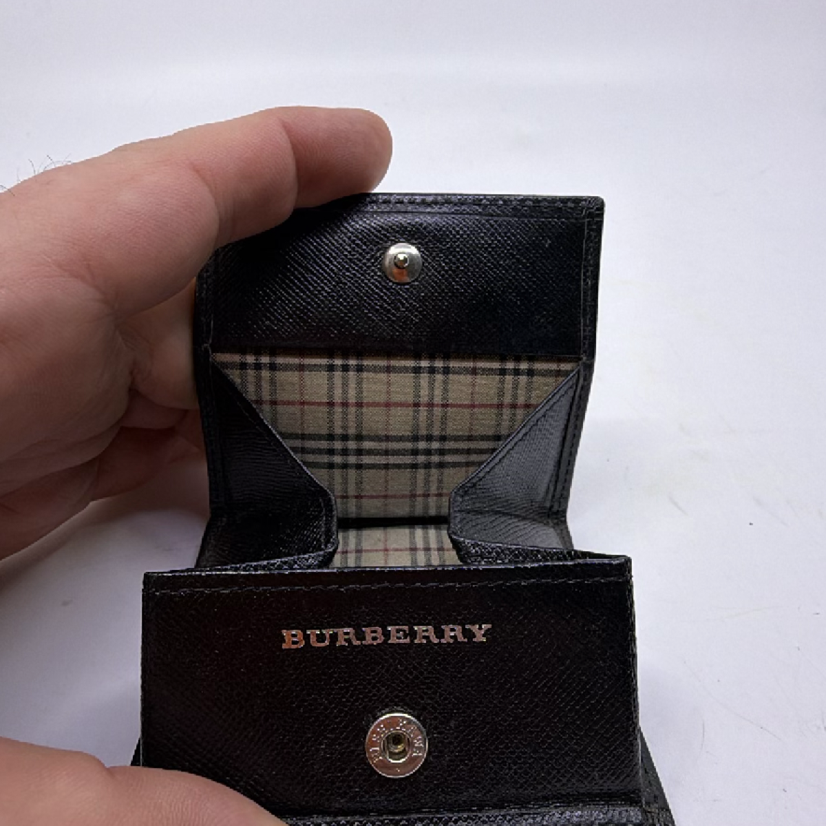 Burberry Black Saffiano Leather Coin Case