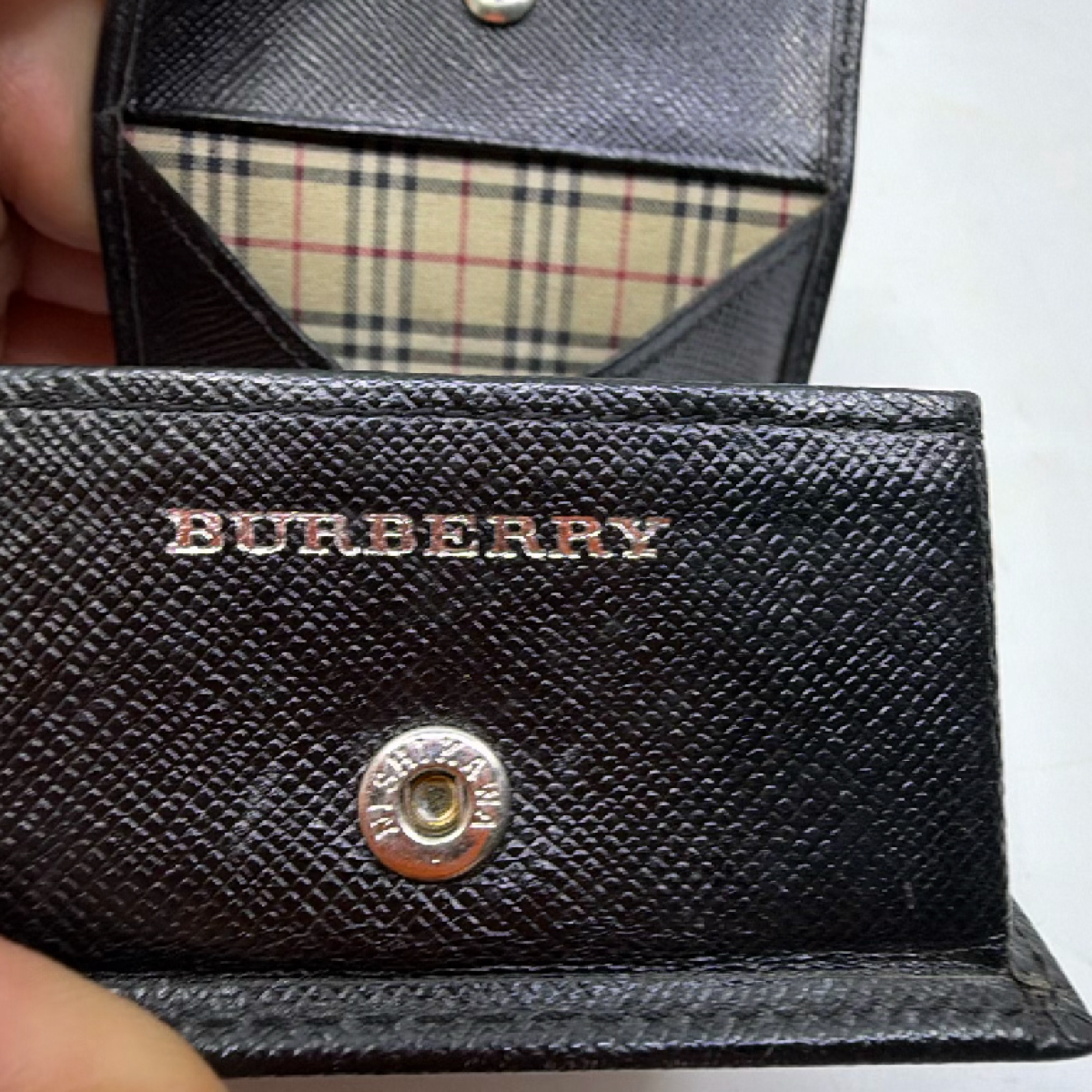 Burberry Black Saffiano Leather Coin Case