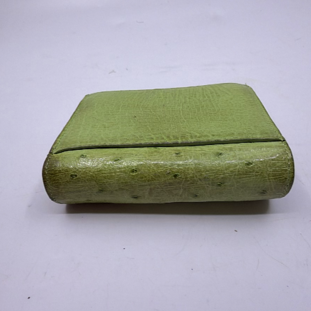 Pont Neuf Green Ostrich Leather Bifold Wallet