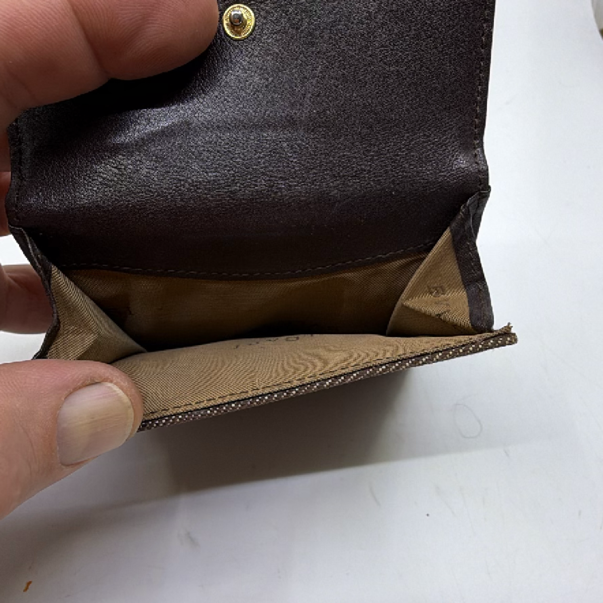 Bvlgari BVLGARI BVLGARI Brown Canvas Bi-Fold Wallet
