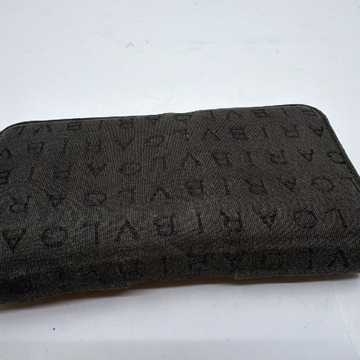 Bvlgari Bvlgari Logo Zip Around Black Canvas Wallet