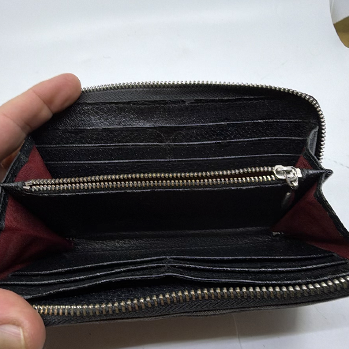 Bvlgari Bvlgari Logo Zip Around Black Canvas Wallet