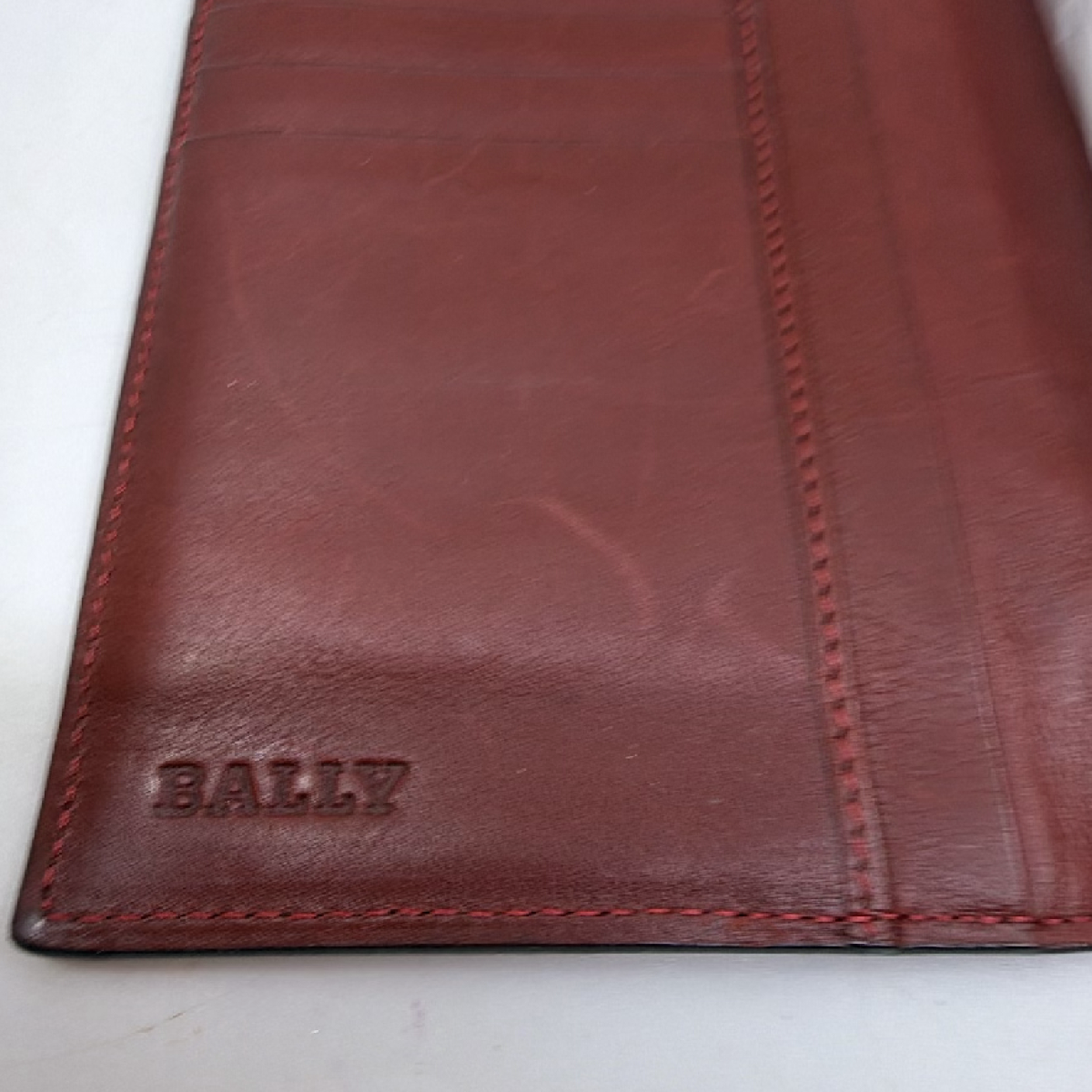 Bally Bifold Wallet Black Leather Stripe Wallet