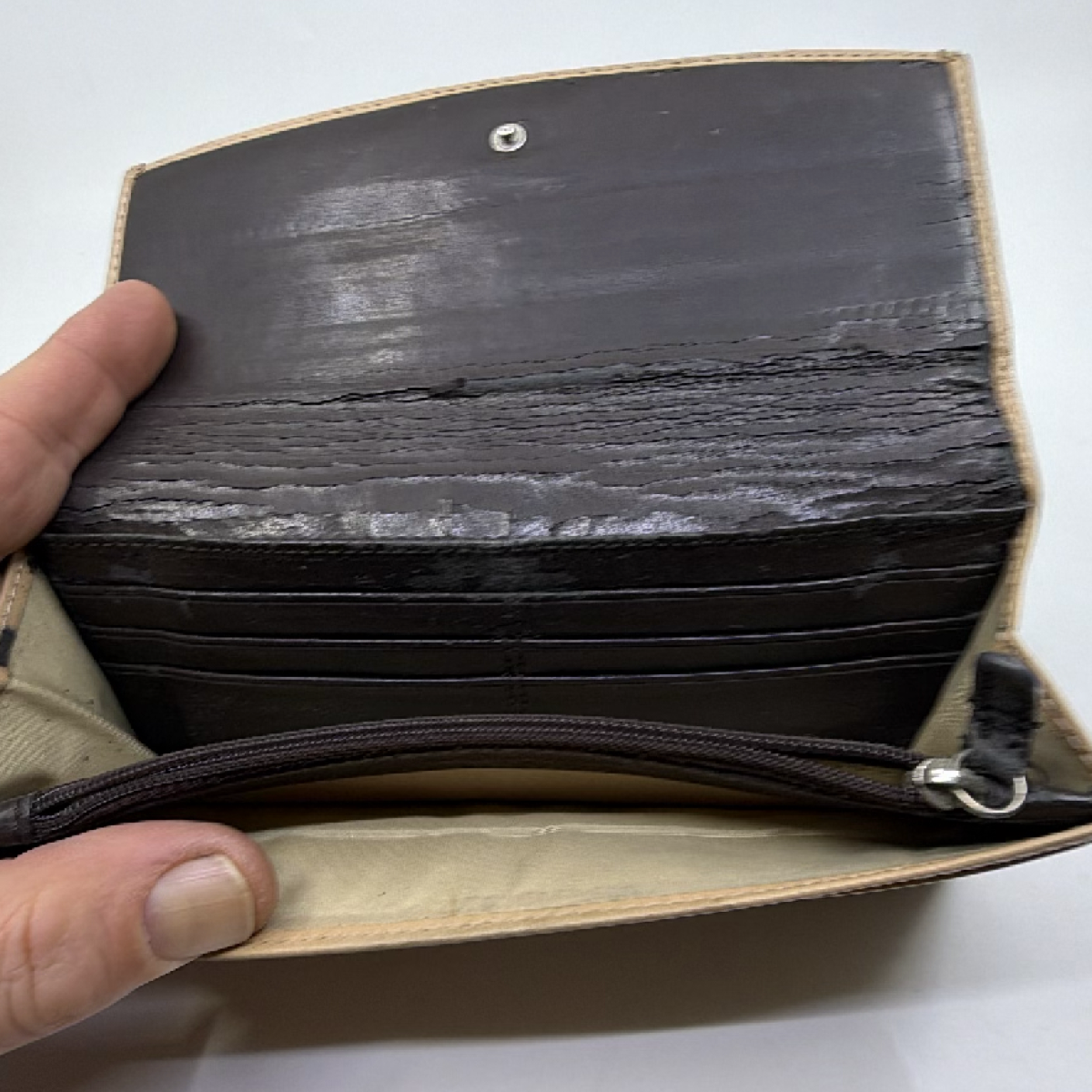 Coach Signature C Flap Brown Coated Canvas Wallet