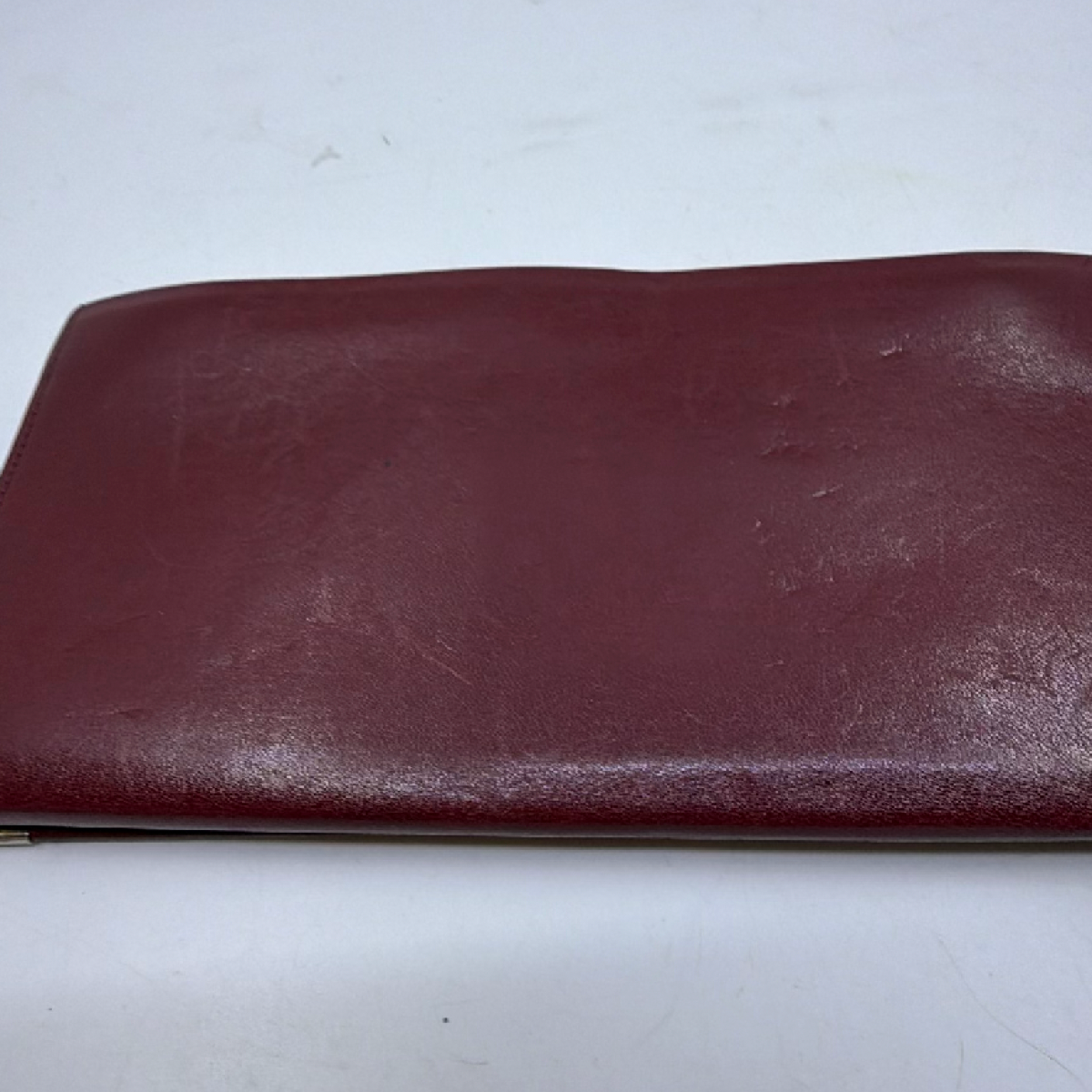 Hanae Mori Embossed Butterfly Burgundy Leather Wallet